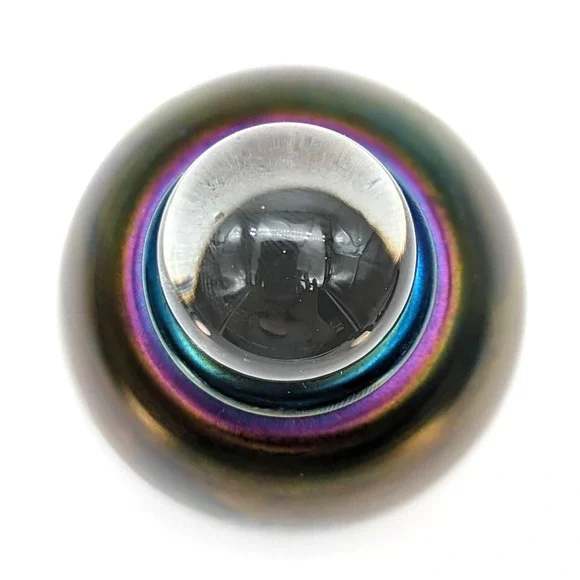 Robert Eickholt Signed Iridescent Art Glass Perfume Bottle Purples Blues 1990 - Picture 5 of 12